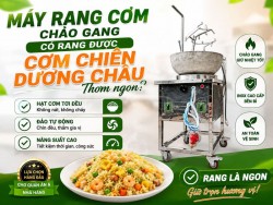Cách rang cơm chiên Dương Châu bằng máy rang cơm chảo gang