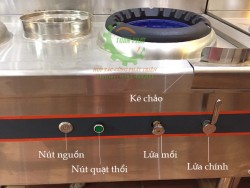 Bếp Á bầu gang 2 họng đốt và 1 hốc nước