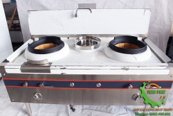 Bếp á bầu đất đôi sử dụng quạt gió