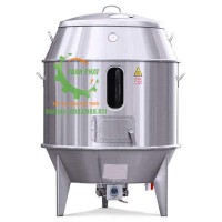 Lu quay vịt inox 1 ô kính phi 80 dùng than, gas