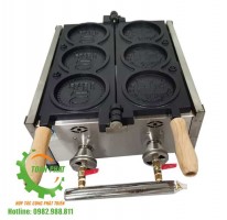 Máy làm bánh đồng xu dùng gas 3 khuôn