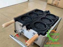 Máy làm bánh đồng xu dùng gas 3 khuôn