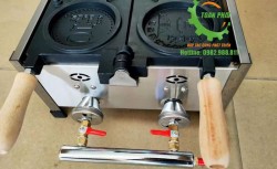 Máy làm bánh đồng xu dùng gas 3 khuôn