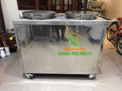 Máy làm bánh crepe đôi dùng gas ( mặt bếp chụp)