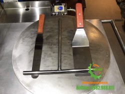 Máy làm bánh crepe đôi dùng gas ( mặt bếp chụp)