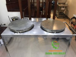 Máy làm bánh crepe đôi dùng gas ( mặt bếp chụp)