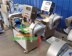 Máy thái rau củ quả dạng băng tải
