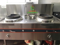 Bếp á bầu đất 2 họng đốt và 1 hốc nước