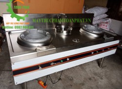 Bếp Á bầu gang 2 họng đốt và 1 hốc nước
