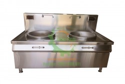 Bếp từ công nghiệp đôi mặt lõm chảo liền bếp