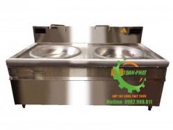 Bếp từ công nghiệp đôi mặt lõm chảo liền bếp