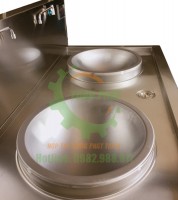 Bếp từ công nghiệp đôi mặt lõm chảo liền bếp