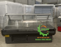 Tủ mát trưng bày thịt cá kính cong cửa trước