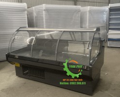 Tủ mát trưng bày thịt cá kính cong cửa trước