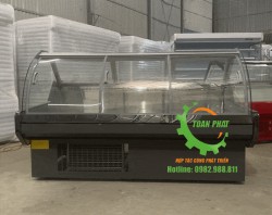 Tủ mát trưng bày thịt cá kính cong cửa trước