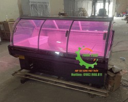 Tủ mát trưng bày thịt cá kính cong cửa trước