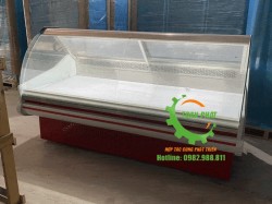 Tủ mát trưng bày thịt cá kính cong cửa sau