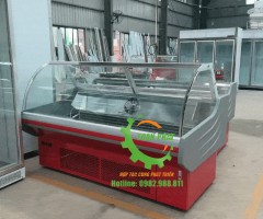 Tủ mát trưng bày thịt cá kính cong cửa sau
