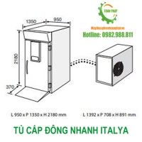 Tủ cấp đông nhanh Italya loại xe đẩy khay
