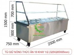 Tủ giữ nóng thức ăn 18 khay