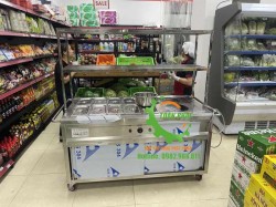 Tủ giữ nóng thức ăn 10 khay, 2 nồi, 2 tầng giá kệ