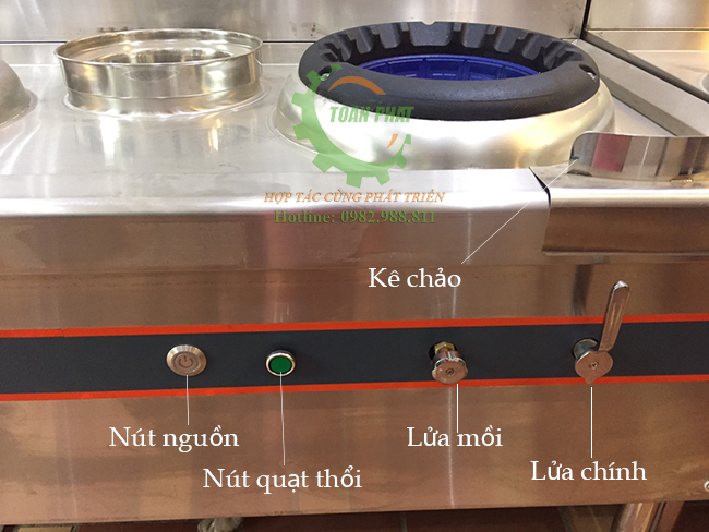Bếp Á bầu gang 2 họng đốt và 1 hốc nước
