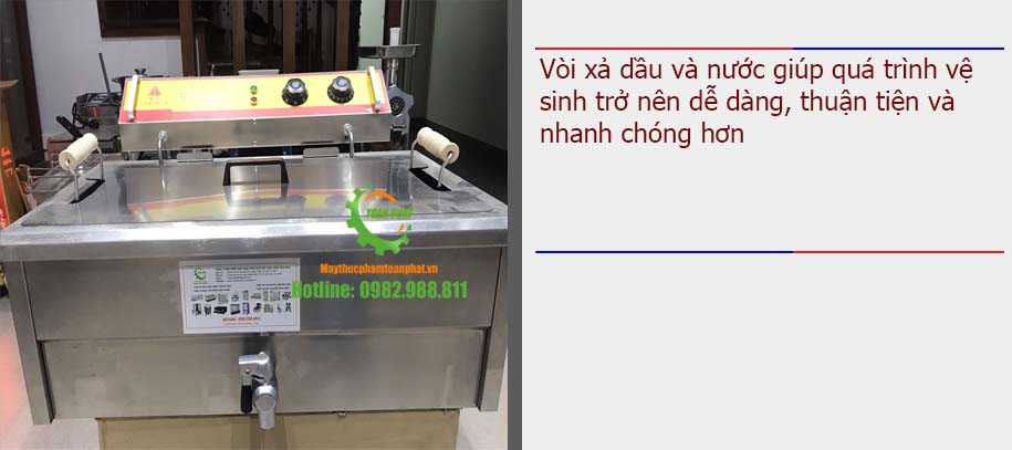 Vòi xả dầu và nước của bếp chiên