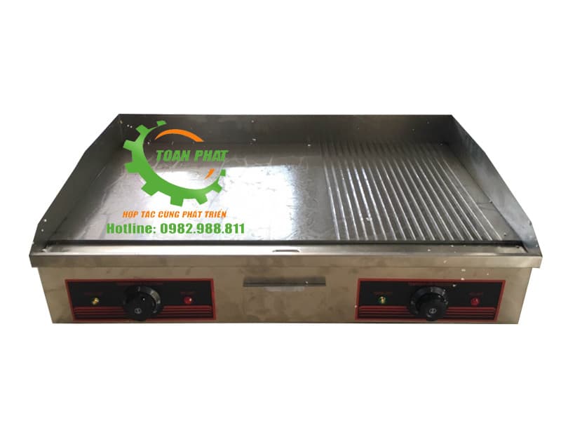 Bếp chiên rán nửa phẳng nửa rãnh dùng điện