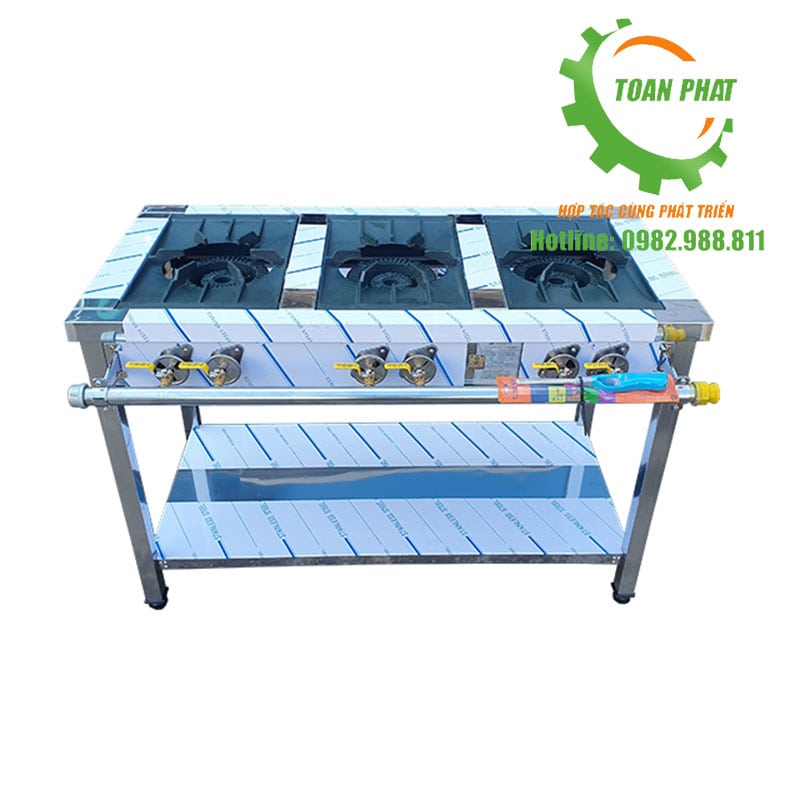 Bếp hầm 3 họng đốt 2 vanh lửa