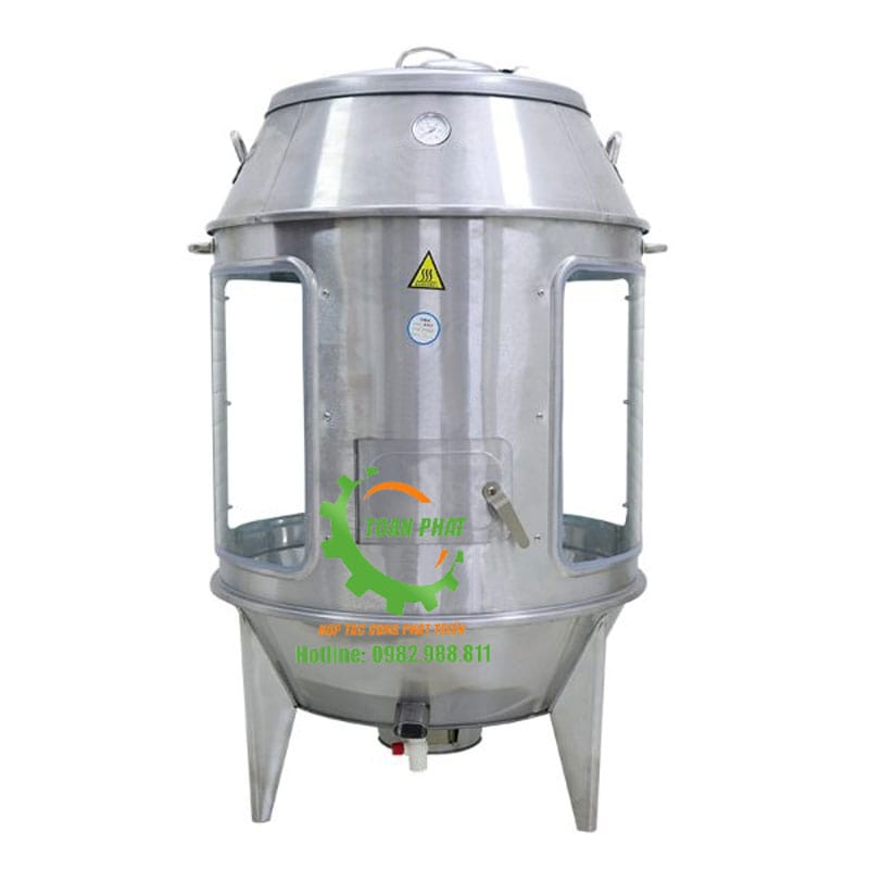 Lò quay vịt kính phi 90 dùng than, gas