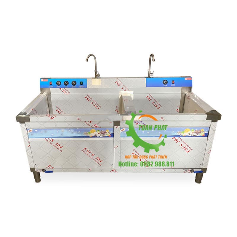 Máy rửa bát sóng siêu âm chậu đôi 45 bộ
