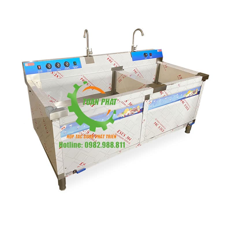 Máy rửa bát sóng siêu âm chậu đôi 45 bộ