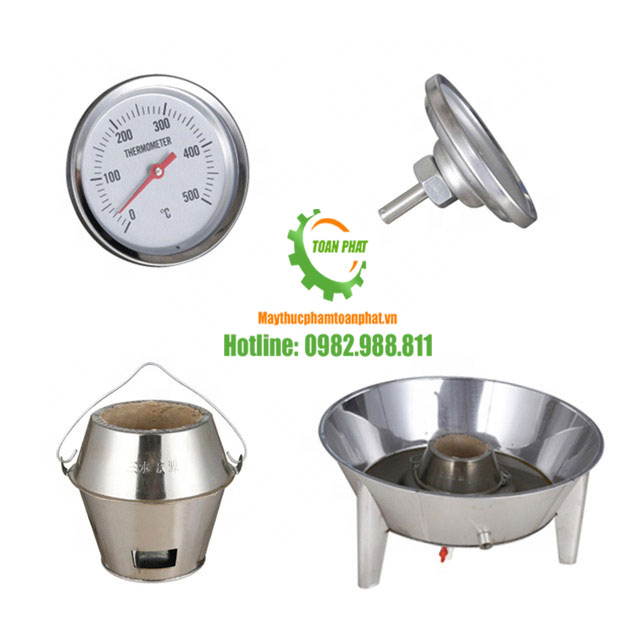 Lò quay vịt inox phi 80 sử dụng than, gas