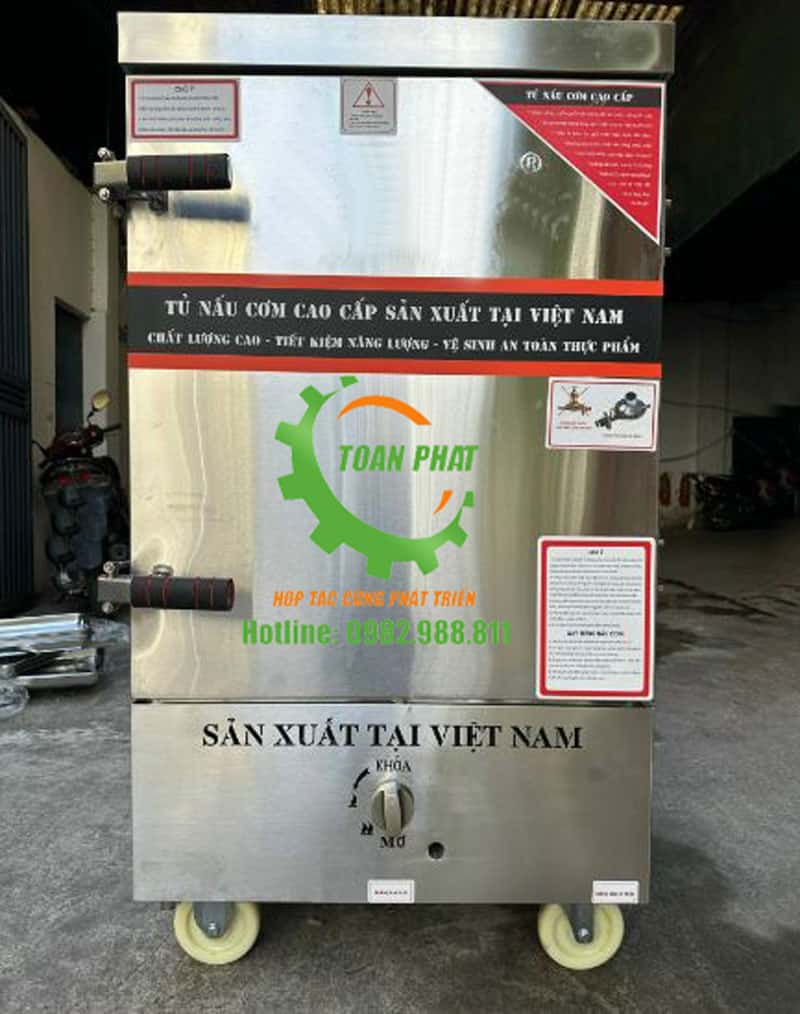 Tủ nấu cơm công nghiệp 8 khay sử dụng gas