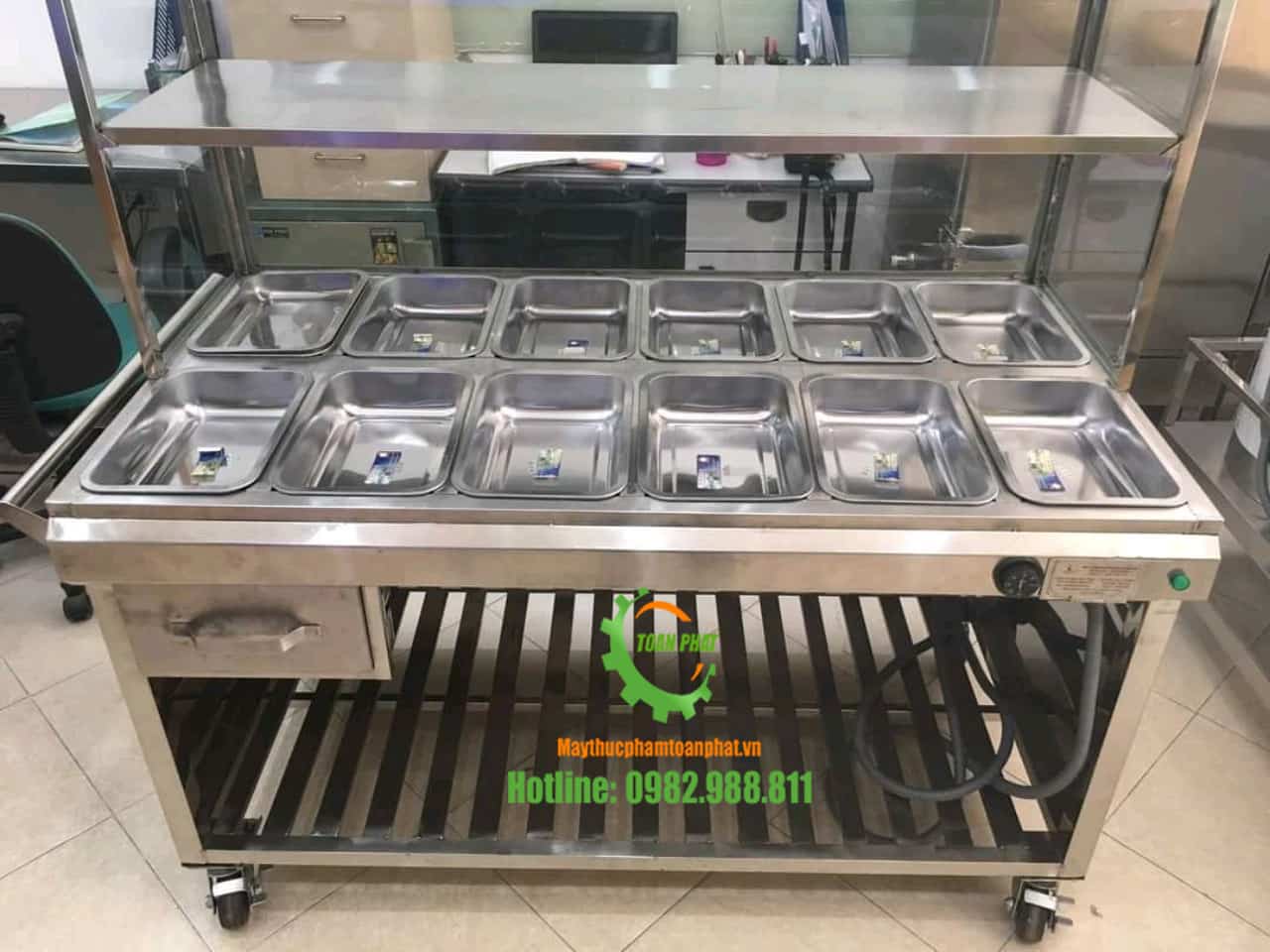 Tủ giữ nóng thức ăn 12 khay