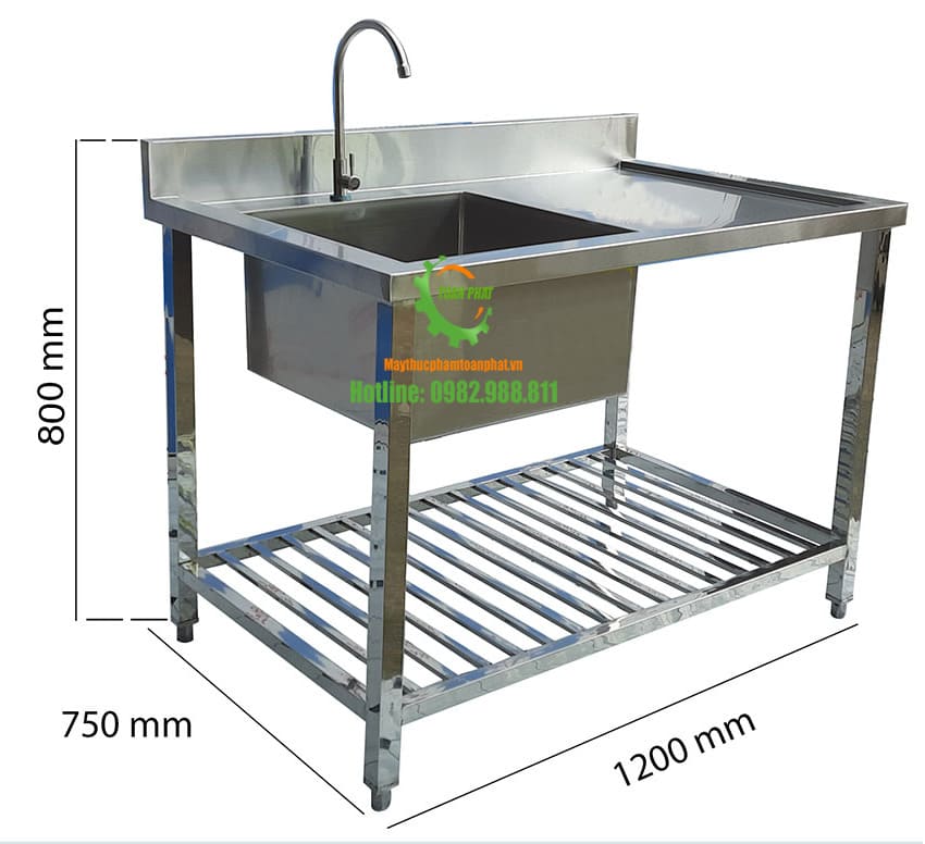 Bàn chậu rửa inox đơn