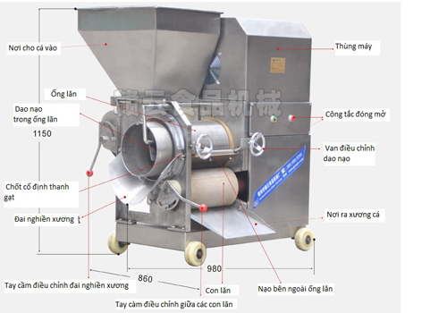 Máy tách xương cá 120kg/h