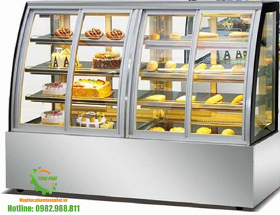 Tủ trưng bày bánh ngọt kính cong 1,8m